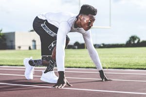 Coureur starting blocks