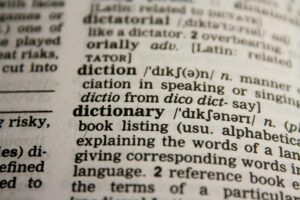 une page de dictionnaire anglais